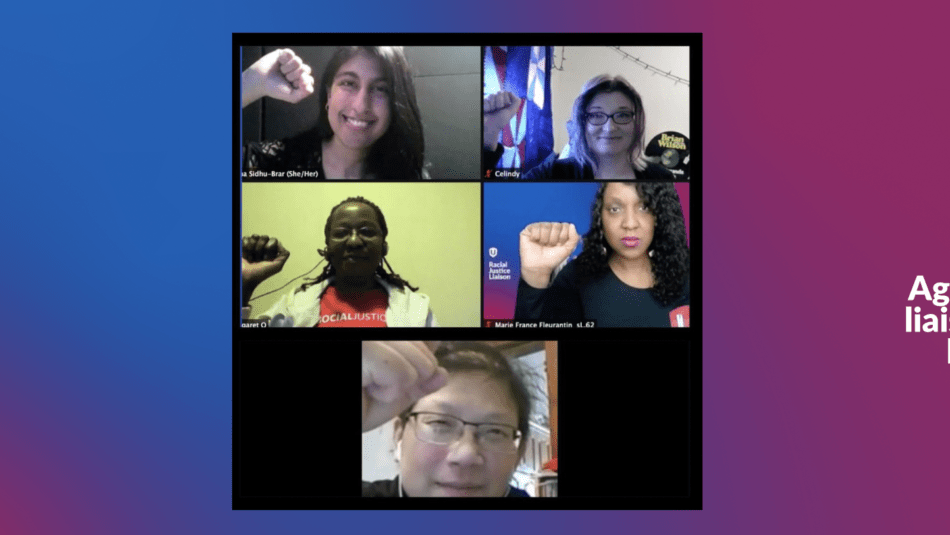 Unifor activists began training to be Racial Justice Liaisons webinar.